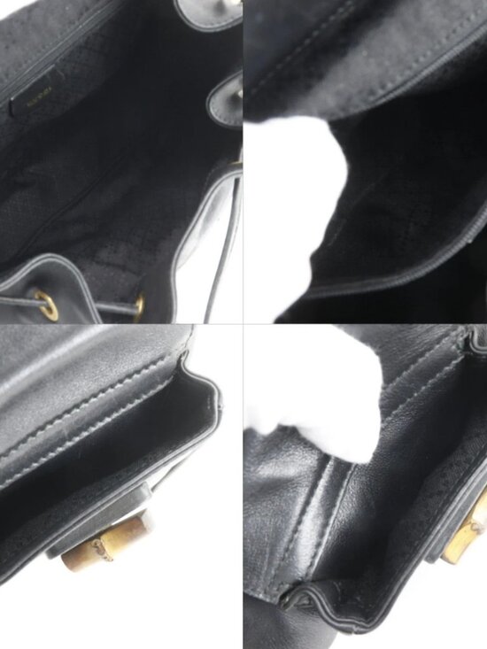 GUCCI Bamboo Backpack Daypack 003.2058.0016 black leather Women main image 3